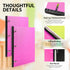 Telescoping 3 Ring Binder-4PCS, Flexible Binder with Elastic Spine, 3 Round Rings, Flat Writing Binder, 4 Colors