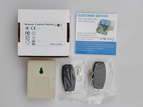 DieseRC DC 12V 24V 30V Secure Remote Control Switch: Universal Wireless 433MHz RF 10A Relay Receiver Board