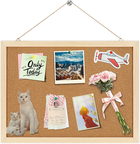 FEBSNOW Cork Board Bulletin Board 14.6 x 11 inches - Vision Board for Office, Wall Mounted Pin Board