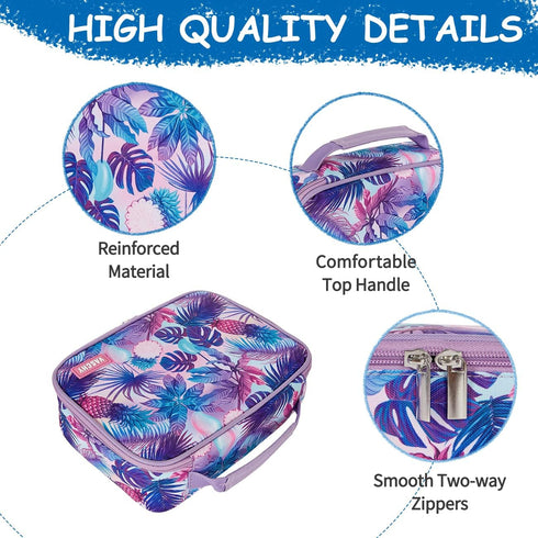 VASCHY Large Pencil Case Bag, Art Supply Marker Organizer with Detachable Layers, Multiple Zipper Pockets, Purple