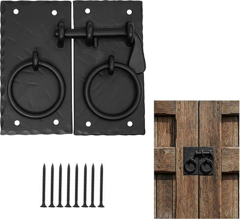 Mystic Colonial Iron Gate Latch Black Flip Latches, Heavy Duty Cast Iron