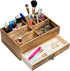Liry Products Rustic Wooden Organizer Cosmetic Storage Cabinet Makeup Display Box Office Supplies Desktop Vanity