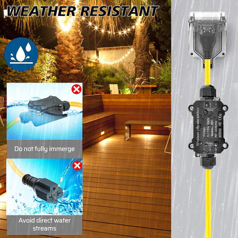 20A 110-250V 2 IP67 Weatherproof,433Mhz 165Ft),for Waterproof Remote Control Power Switch,AC Wireless Outlet Switch
