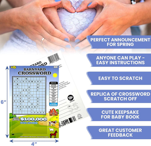 8 Easter & Spring Themed Pregnancy Announcement Fake Lottery Scratch Off Tickets, Great Idea for Pregnancy Reveal