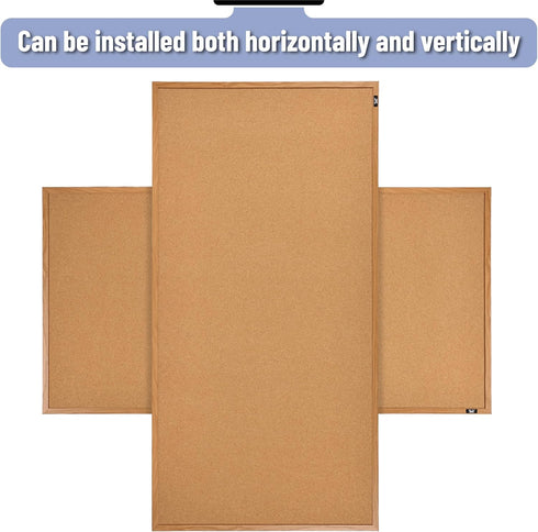 Mr. Pen Cork Board - 24”x36” Wood Frame Bulletin Board for Walls, Push Pin Board for Office