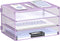 DALTACK 3 Tier Mesh Metal Letter Tray Paper Organizer for Home & Office, Light Purple