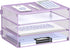 DALTACK 3 Tier Mesh Metal Letter Tray Paper Organizer for Home & Office, Light Purple