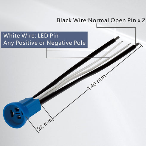LED Latching Stainless Steel Push Button Switch, 12-24V DC 20A 1NO On Off with Wire Socket