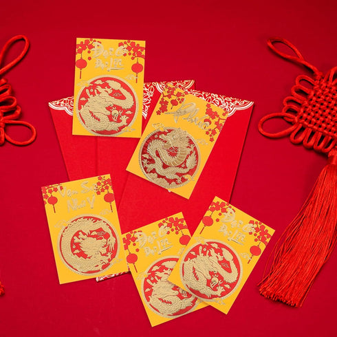 Chinese New Year Red Envelopes 2024, Lunar New Year Money Envelopes, Red Envelope Packets Hong Bao with Gold Embossed