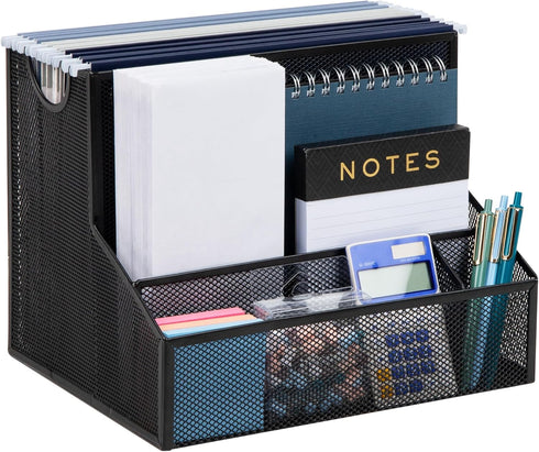 Mind Reader Vertical File Storage Organizer, Letter Size, Metal Mesh, Black, 12.15" L x 9.5" W x 9.5" H, Office