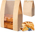 Loegnry 50 50% 13.7 8.3 inch 75 Pcs Bread Bags for Homemade Bread - Thicker Sourdough Paper Bags With Window - x Bakery