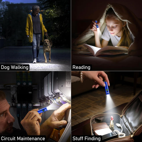 3 Blukar Rechargeable EDC Flashlight, Mini Keychain Flash Light with Lighting Modes, Memory Function, Waterproof