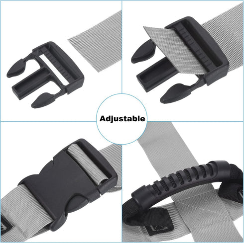 PATIKIL Carrying Strap with Handle, Adjustable Nylon Belt for Moving Lifting Boxes and Grocery, Gray