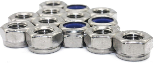Fullerkreg 10-32 Nylon Insert Hex Lock Nuts, 18-8 Stainless Steel, Quantity 100