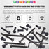 Glarks 141Pcs M6x16/ 20/25/ 30/35/ 40/45/ 50/55/ 60/65/ 70/75/ 80mm Countsunk Black Hex Drive Socket Cap Bolts Kit