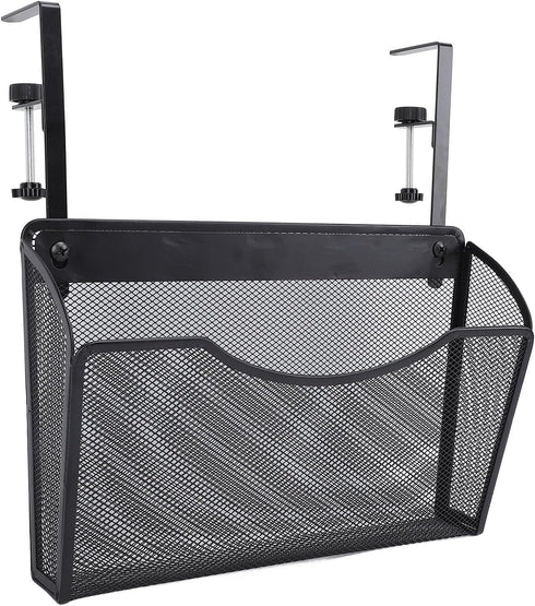 ZJchao Desk Side Storage Organizer Adjustable Mesh Hanging Desk Organizer Carbon Steel