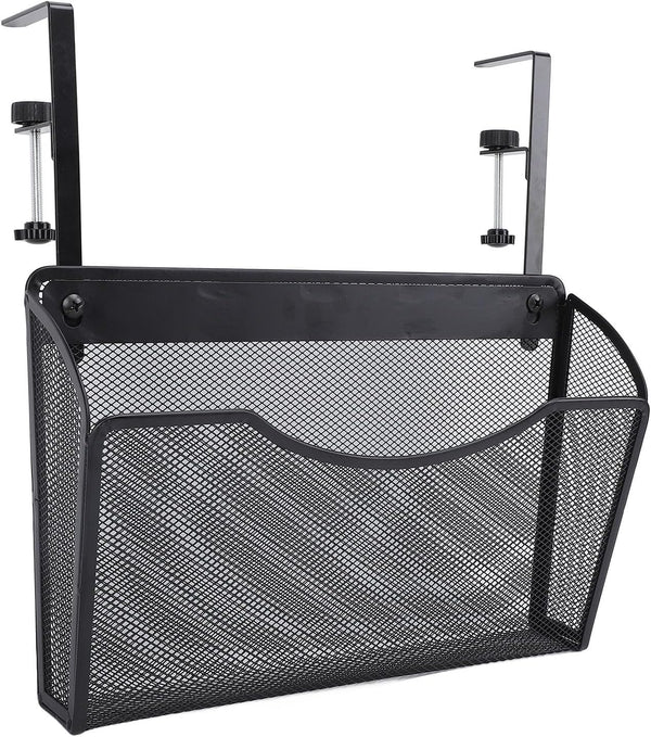 ZJchao Desk Side Storage Organizer Adjustable Mesh Hanging Desk Organizer Carbon Steel