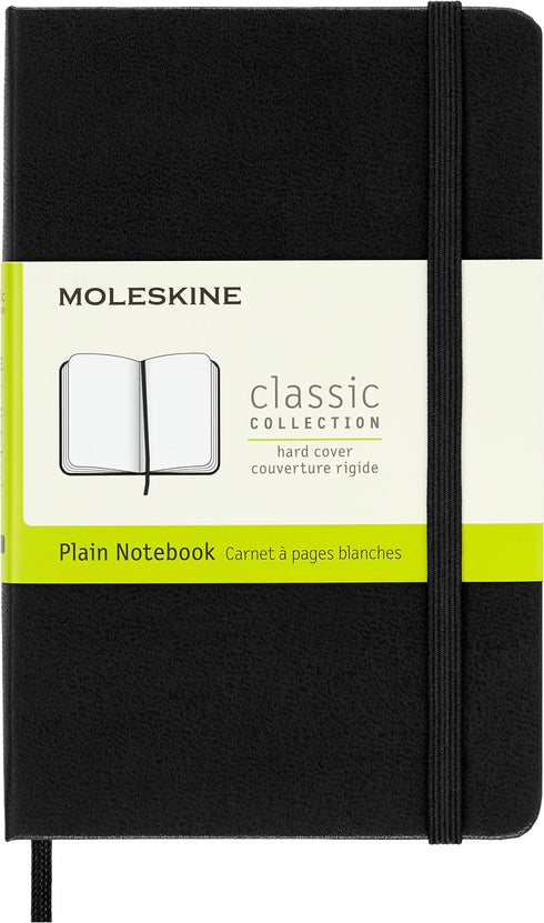 Moleskine Classic Notebook, Hard Cover, Pocket (3.5" x 5.5") Plain/Blank, Black, 192 Pages for Daily Use