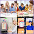 Nezyo 50 Pieces Dry Erase Pockets, Reusable Plastic Sleeves for Classroom, Shop Holder Order Pockets (Rose Red)