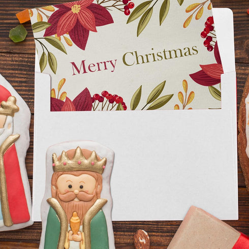 Granhoolm 50 Pack 5x7 Envelopes, Peel & Press for Invitations, Weddings, Greeting Cards, 5.25 x 7.25 White