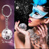 MTLEE 24 Pack Mini Mirror Disco Ball Keychain, Retro 60s 70s Disco Keychain for Bachelorette Party Favors (Silver)