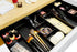 CAXXA 3 Slot Drawer Organizer - 7 Compartments Junk Drawer Storage for Makeup, Office Supplies, BLACK (2 pack)