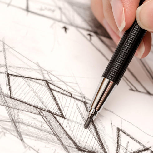 JOVITEC 3 Pieces 2.0 mm Mechanical Pencil with Color and Black Cases - Refills for Students & Teachers, Draft Drawing
