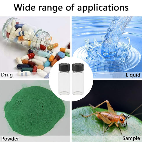 45Pcs Glass Lab Sample Vials, 10ml Transparent Liquid Sampling Bottles with 10 Funnels