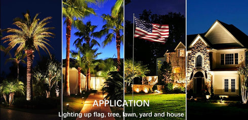 120V 10W (10W, LED Outdoor Spotlight Flag Light Waterproof Spot Lights for Yard Flagpole House Tree Plug in Christmas
