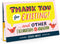 Em & Friends Thank You Sticky Note Packet, 6 Pads Set, 2.75 x 2.75-Inches, 40-Sheets Each
