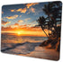 Sunset Beach Mouse Pad with Tropical Ocean Landscape and Non-Slip Rubber Base for Women's Office Desktop Decoration