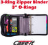 Case-it The Mighty Zip Tab Zipper Binder - 3 Inch O-Rings, 5 Color Tab Expanding File Folder, 600 Sheet Capacity