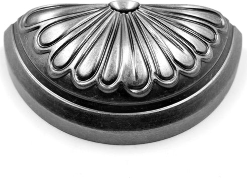 JETLAND 4 Pack, 3" CP0813AN076 Cabinet Hardware Cup Pulls - Antique Gray Petal Pattern, Hole Centers, Vintage Pulls