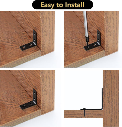 HOME MASTER HARDWARE 40pcs L Bracket Corner Brace Sets, Stainless Steel Right Angle Bracket for Shelves with Screws,