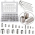 380Pcs 19 Sizes #4-40 to 3/8"-16 UNC Standard SAE Hex Socket Set Screws with 7pcs Hex Keys, Stainless Steel