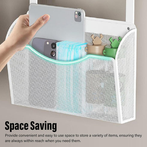 Yosoo Health Gear Hanging Desk Side Organizer, Adjustable Carbon Steel and PP Mesh, Clamp On Storage for Office Home