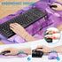 iCasso Purple Mouse Pad with Wrist Support - 4in1 XXL Large Gaming Mousepad + Keyboard Wrist Rest + Coaster