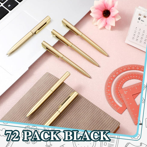 Teling 72 Pcs Small Ballpoint Pen Mini Pens Bulk, 4 Inch Short Tiny Ink Ballpoint Pens for Notebook Pockets