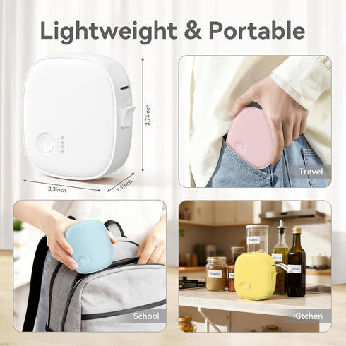 XenGro AH-P05, Mini Label Maker Machine with Tape Portable Bluetooth Mini Label Printer, Wireless Thermal Label Maker
