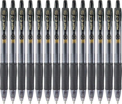 Pilot G2 Premium Gel Roller Pens, Bold Point 1 mm, Pack of 14, Black Ink