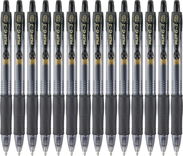 Pilot G2 Premium Gel Roller Pens, Bold Point 1 mm, Pack of 14, Black Ink