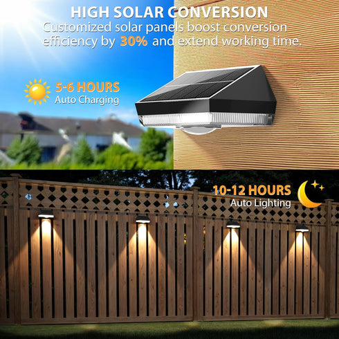 7Colors IP65 Outside/Patio/Backyard/Wall/Pool/Fence/Railing/Step(12Pack) Solar Fence Lights,Warm White & Cool White