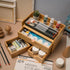 MEEDEN Bamboo Desk Organizer with Drawers, Desktop Storage Container for Office Home Toiletries