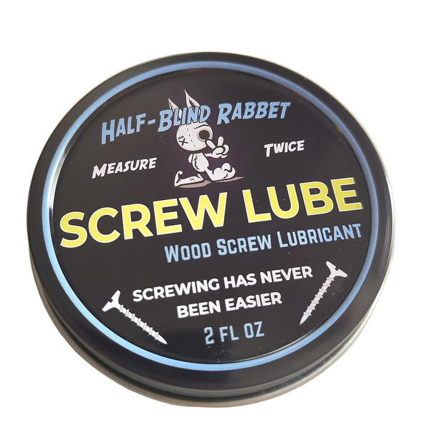 Half-Blind Rabbet Screw Lube 2 Ounce Wood Screw Lubricant Made in The USA Veteran