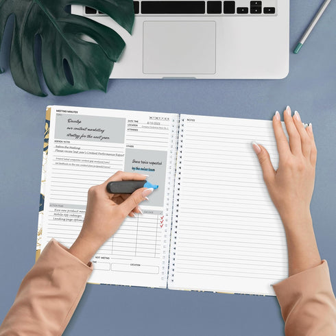 SUNEE Half Meeting Half Note - 8.5"x11" Professional Notebooks, 160 Pages A4 Size Project Planner for Office & Business