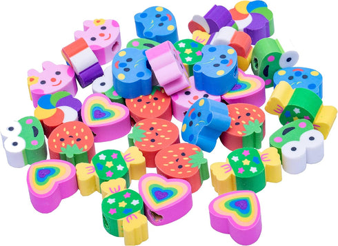 RONDURE Pencil Erasers Toppers, 35pcs Pink Heart Shape Pencil Top Erasers