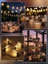 50FT 25 ST35 Bulbs LED Outdoor String Lights, Patio Lights with Shatterproof LED Vintage Edison Connectable LED String