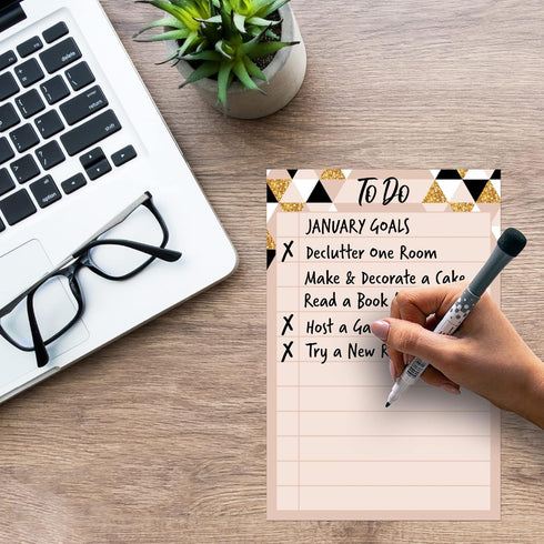 Dry Erase to Do List Vinyl Whiteboard Sticker Decal - Removable & Reusable with Magnetic Fine-Tip Marker Included (6 x