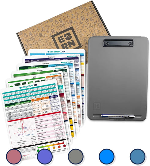 Clipboard with Storage, Nursing and Medical Edition Heavy Duty Plastic Nurse Clipboard with Cheat Sheets (Gray)