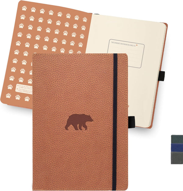 Dingbats* Wildlife Dotted Extra Large A4 Notebook, PU Leather Hardcover Journal for Work, Writing